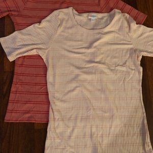 LuLaRoe Set If two large Gigi shirts. In pink.